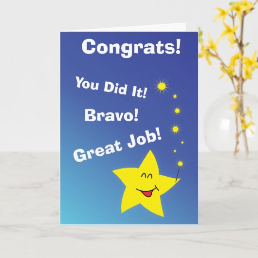 Gefeliciteerd! Kaart (Gele Bloem)