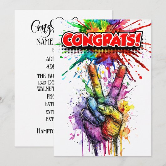 GEFELICITEERD KAART (Voorkant / Achterkant)