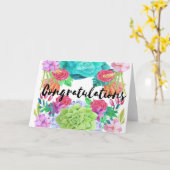 Gefeliciteerd Kaart - aangepaste bloemenkaart (Gele Bloem)