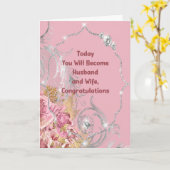 Gefeliciteerd Kaart bruiloft met Faux Diamonds (Gele Bloem)