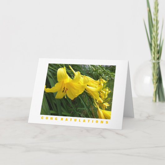 Gefeliciteerd Kaart: Daylilies, Yellow Kaart (Voorkant)