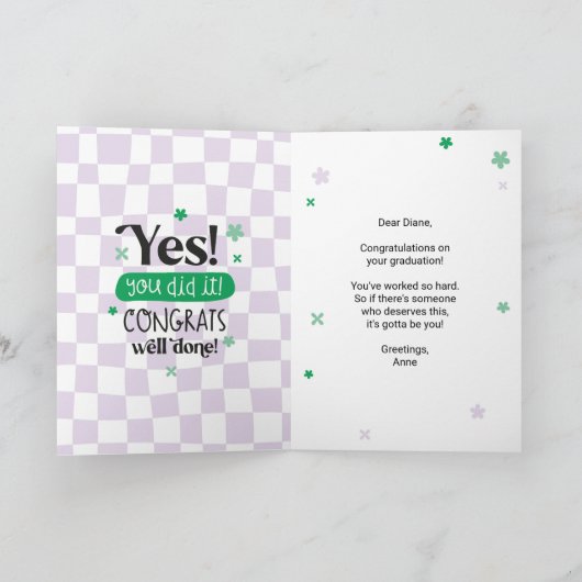 Gefeliciteerd Kaart examens het lijkt onmogelijk g (Binnen)