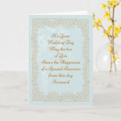 Gefeliciteerd Kaart Gold Faux Lace (Gele Bloem)