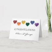 Gefeliciteerd Kaart - LGBTIQ Rainbow Pride Hearts (Voorkant)