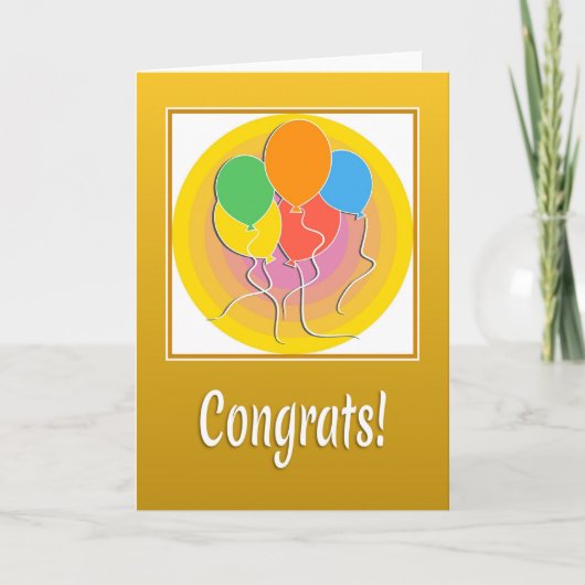 Gefeliciteerd Kaart met ballonnen (Voorkant)