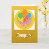 Gefeliciteerd Kaart met ballonnen (Gele Bloem)