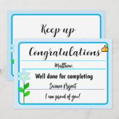 Gefeliciteerd Kaart met Blue Flower (Voorkant / Achterkant)