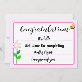 Gefeliciteerd Kaart met Pink Flower