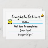 Gefeliciteerd Kaart met Schattige gezicht (Voorkant / Achterkant)