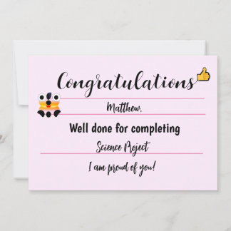 Gefeliciteerd Kaart met Schattige gezicht- Roze