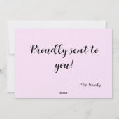 Gefeliciteerd Kaart met Schattige gezicht- Roze (Achterkant)