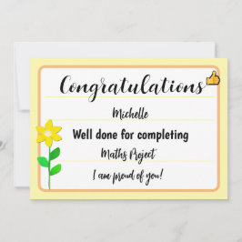 Gefeliciteerd Kaart met Yellow Flower