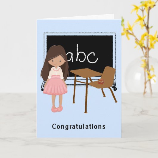 Gefeliciteerd Kaart opening nieuwe particuliere sc (Gele Bloem)