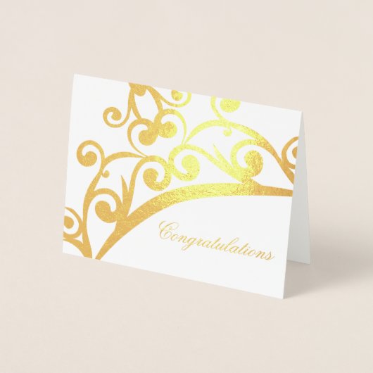 Gefeliciteerd Kaart-Pageant Crown Folie Kaarten (Voorkant)