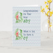Gefeliciteerd Kaart voor Baby Boy (Gele Bloem)