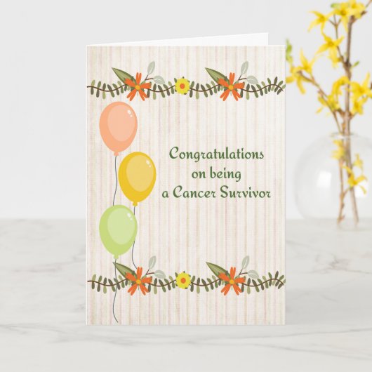 Gefeliciteerd Kaart voor kankeroverleving (Gele Bloem)