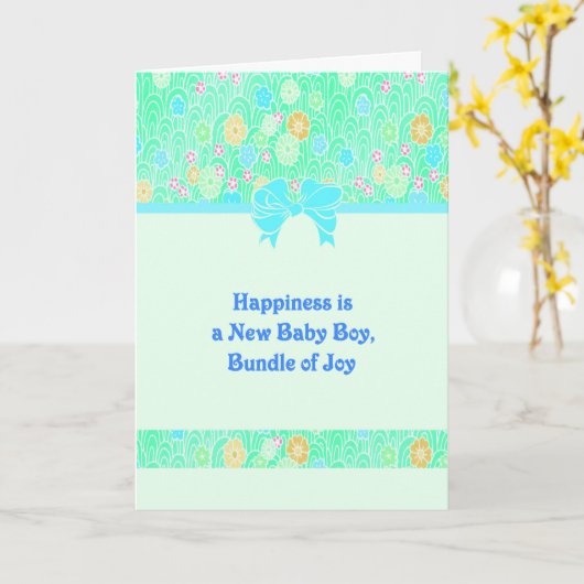Gefeliciteerd Kaart voor New Baby Boy (Gele Bloem)