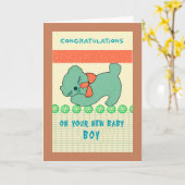Gefeliciteerd Kaart voor New Baby Boy (Gele Bloem)