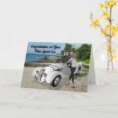 Gefeliciteerd Kaart voor nieuwe sportwagen (Gele Bloem)