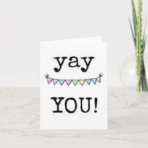 Gefeliciteerd Kaart, Yay You, Bunting Flags Kaart