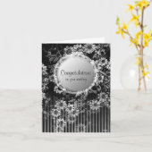 Gefeliciteerd Kaart Zwarte  Floral (Gele Bloem)