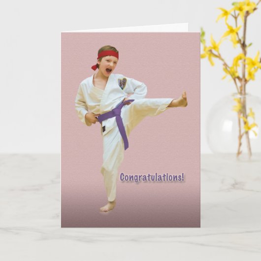 Gefeliciteerd, Karate Belt Advancement, Paarse Kaart (Gele Bloem)