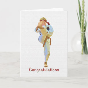 Gefeliciteerd, Karate Kicking Brown Belt Kaart