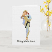 Gefeliciteerd, Karate schoppen Black Belt Kaart (Gele Bloem)