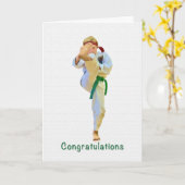 Gefeliciteerd, Karate schoppen Green Belt Kaart (Gele Bloem)