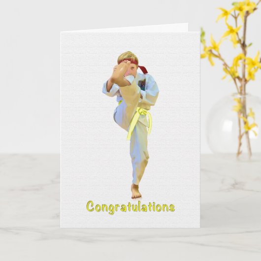 Gefeliciteerd, Karate schoppen Yellow Belt Kaart (Gele Bloem)