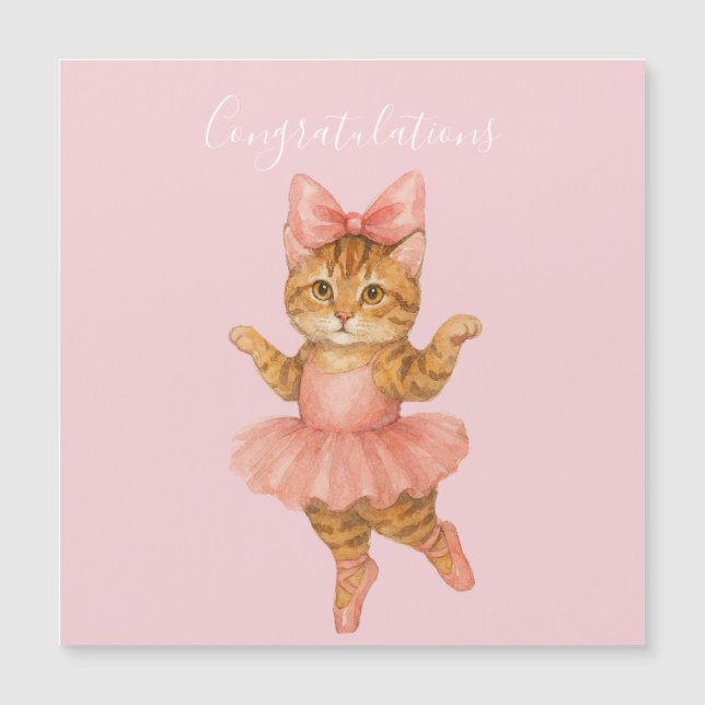 Gefeliciteerd Kat Ballerina Roze (Voorkant)