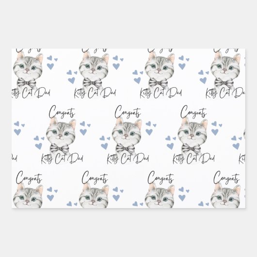 Gefeliciteerd Kat Pap die papier pakt Inpakpapier Vel (Voorkant 3)