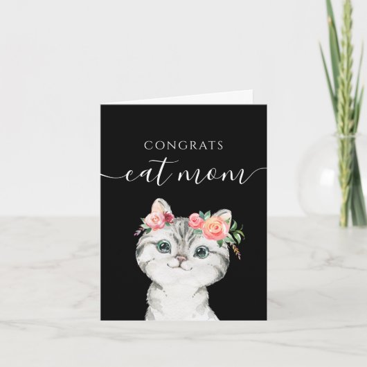 Gefeliciteerd kattenmoeder wenskaart kaart (Voorkant)