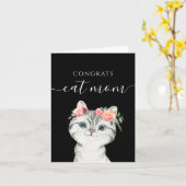 Gefeliciteerd kattenmoeder wenskaart kaart (Gele Bloem)