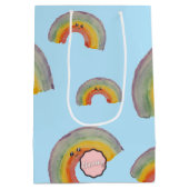 Gefeliciteerd! Kawaii Waterverf Regenboog Medium Cadeauzakje (Achterkant)