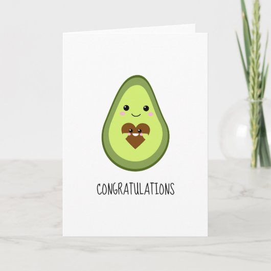 Gefeliciteerd Kawaii Zwangere Avocado New Mam Kaart (Voorkant)