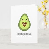 Gefeliciteerd Kawaii Zwangere Avocado New Mam Kaart (Gele Bloem)