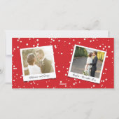 Gefeliciteerd kerstfeest Holly Mistletoe Foto brui Feestdagenkaart (Achterkant)