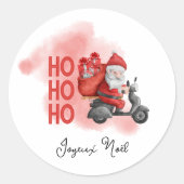 Gefeliciteerd Kerstfeest Kerstman ho ho ho Ronde Sticker (Voorkant)