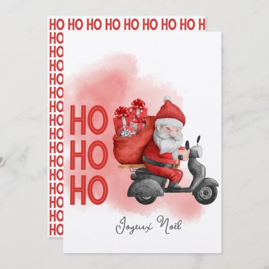 Gefeliciteerd Kerstfeest Kerstman Kerstman ho ho Kaart (Voorkant / Achterkant)