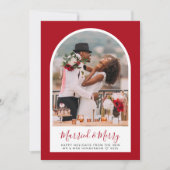 Gefeliciteerd kerstfoto Lijst Red Feestdagenkaart (Voorkant)
