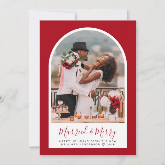 Gefeliciteerd kerstfoto Lijst Red Feestdagenkaart (Voorkant)