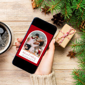 Gefeliciteerd kerstfoto Lijst Red Feestdagenkaart