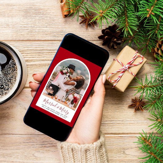 Gefeliciteerd kerstfoto Lijst Red Feestdagenkaart