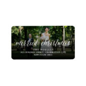 Gefeliciteerd Kerstmis, Mr. en Mrs. Foto Modern We Etiket (Voorkant)
