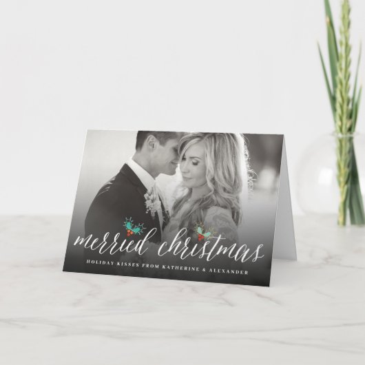 Gefeliciteerd Kerstmis, Mr. en Mrs. Foto Modern We Feestdagen Kaart (Voorkant)