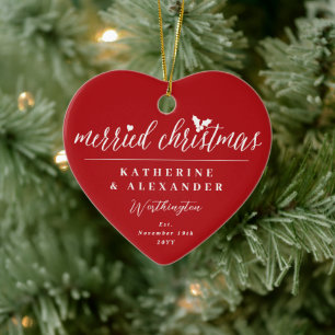 Gefeliciteerd Kerstmis, Mr. en Mrs. Foto Modern We Keramisch Ornament