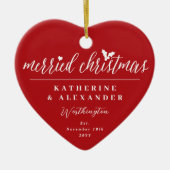 Gefeliciteerd Kerstmis, Mr. en Mrs. Foto Modern We Keramisch Ornament (Voorkant)