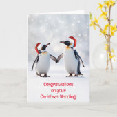 Gefeliciteerd Kerstvakantie bruiloft Kaart (Gele Bloem)