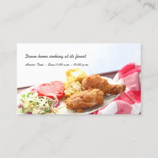 Gefeliciteerd kipdiner met kopieerruimte visitekaartje (Achterkant)